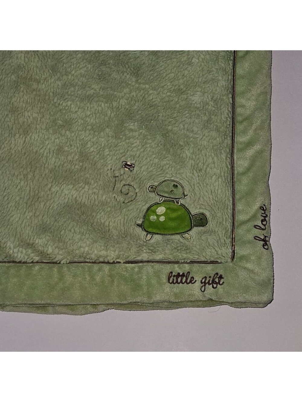 Koala Baby Blanket Little Gift of Love Green Turtles 30x40 Fleece Sherpa 2010